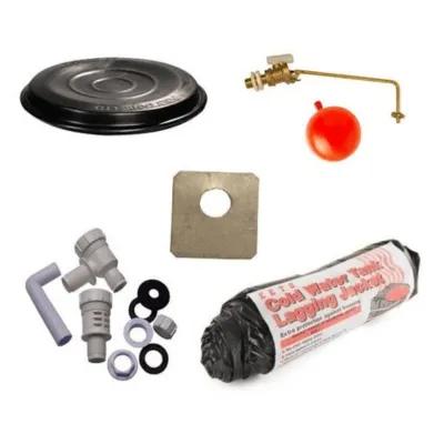 50 Gallon Cold Water Circular Pack - Inc Lid,Jacket, Byelaw 30 Kit,Ball Valve Pack & Backing Plate