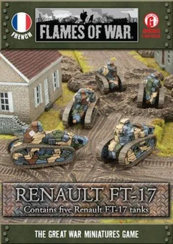 Battlefront Miniatures Flames of War French Renault FT-17 Tank FOW GFBX03