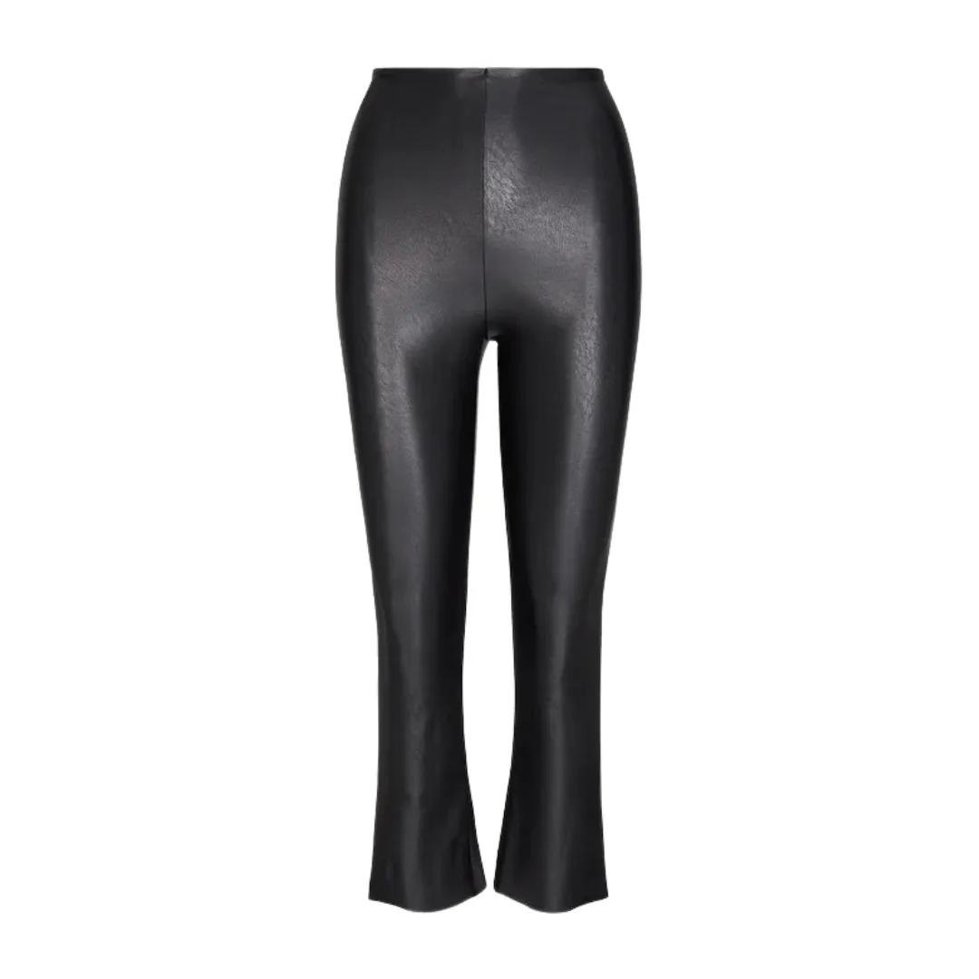 Commando Faux Leather Crop Flare Black