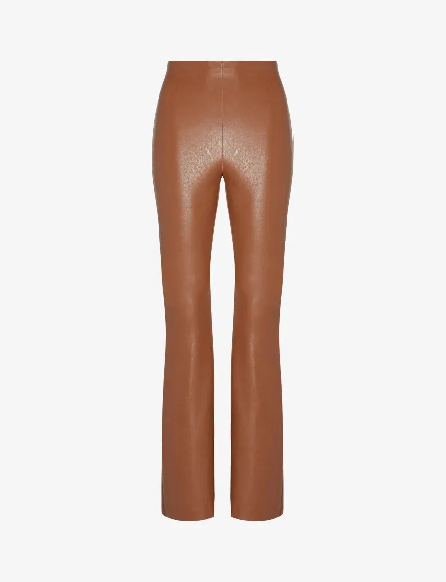 Commando: Faux Leather Flare Legging - Cocoa