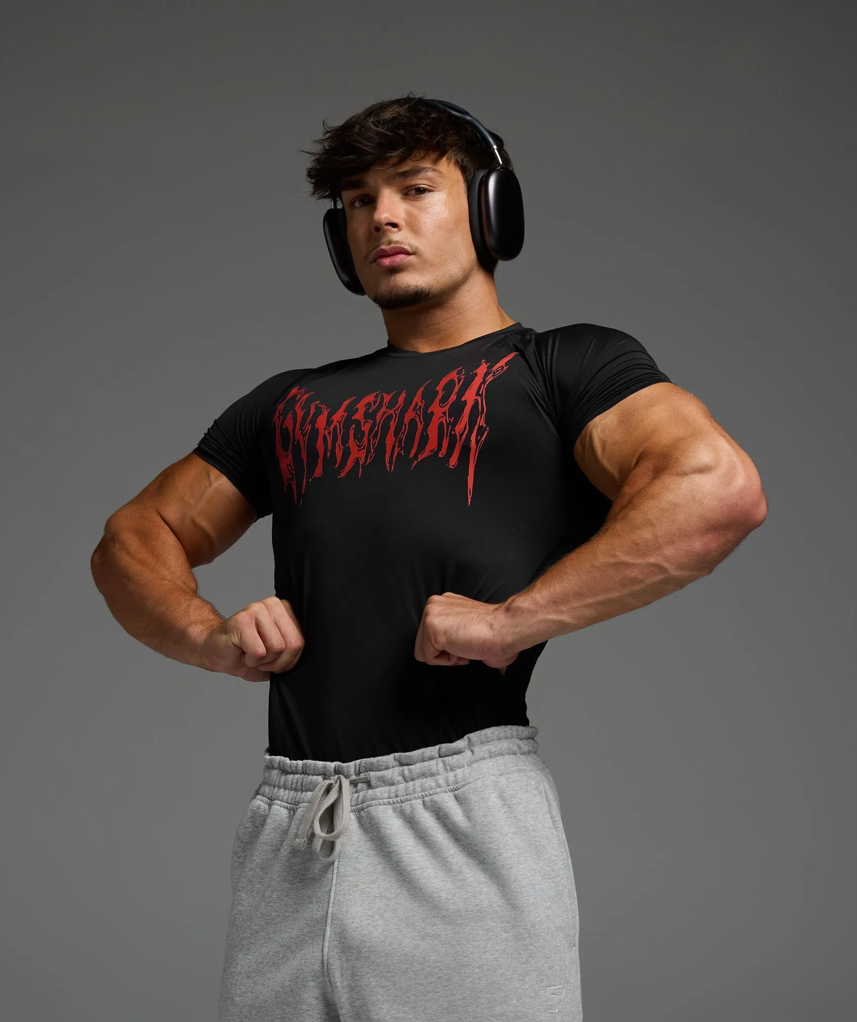 Gymshark Graphic Baselayer T-Shirt - Black