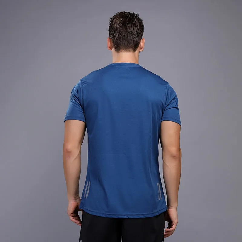 Men Quick Dry T-Shirts Running Slim Fit Tops Tees