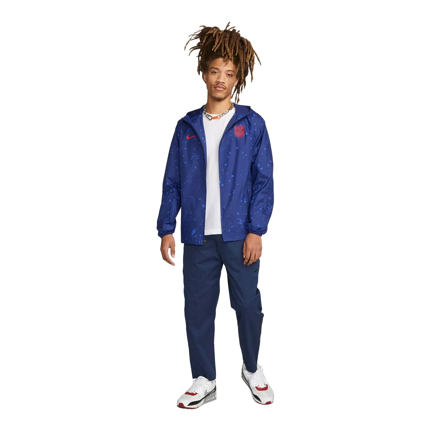 Men's Nike USA Splatter Blue Rain Jacket