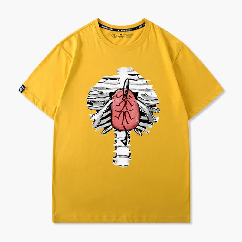 Pochita Heart Inside Ribcage T-Shirt Chainsaw Man