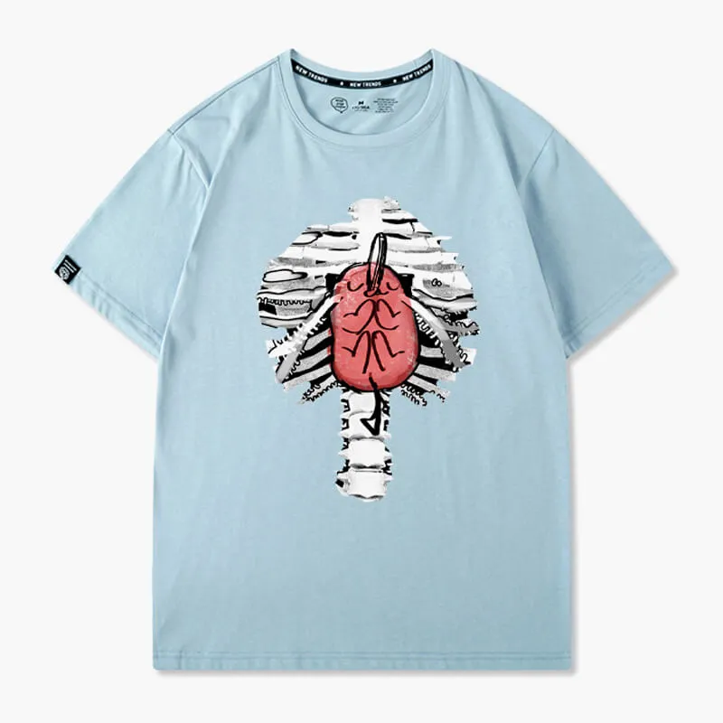 Pochita Heart Inside Ribcage T-Shirt Chainsaw Man