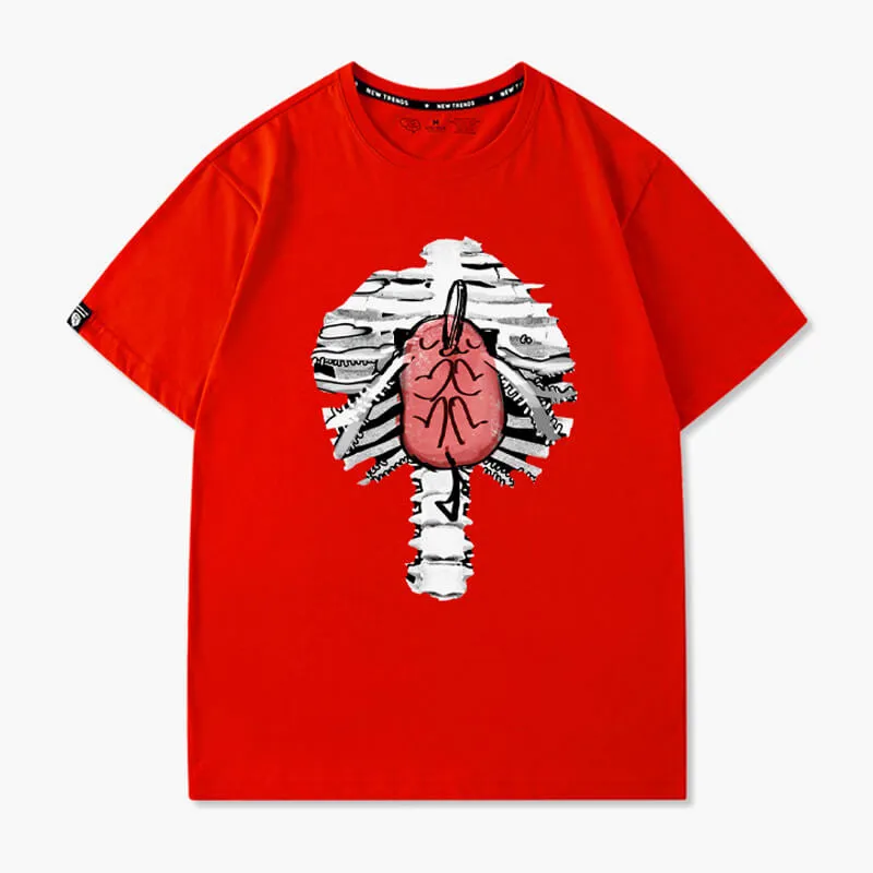 Pochita Heart Inside Ribcage T-Shirt Chainsaw Man