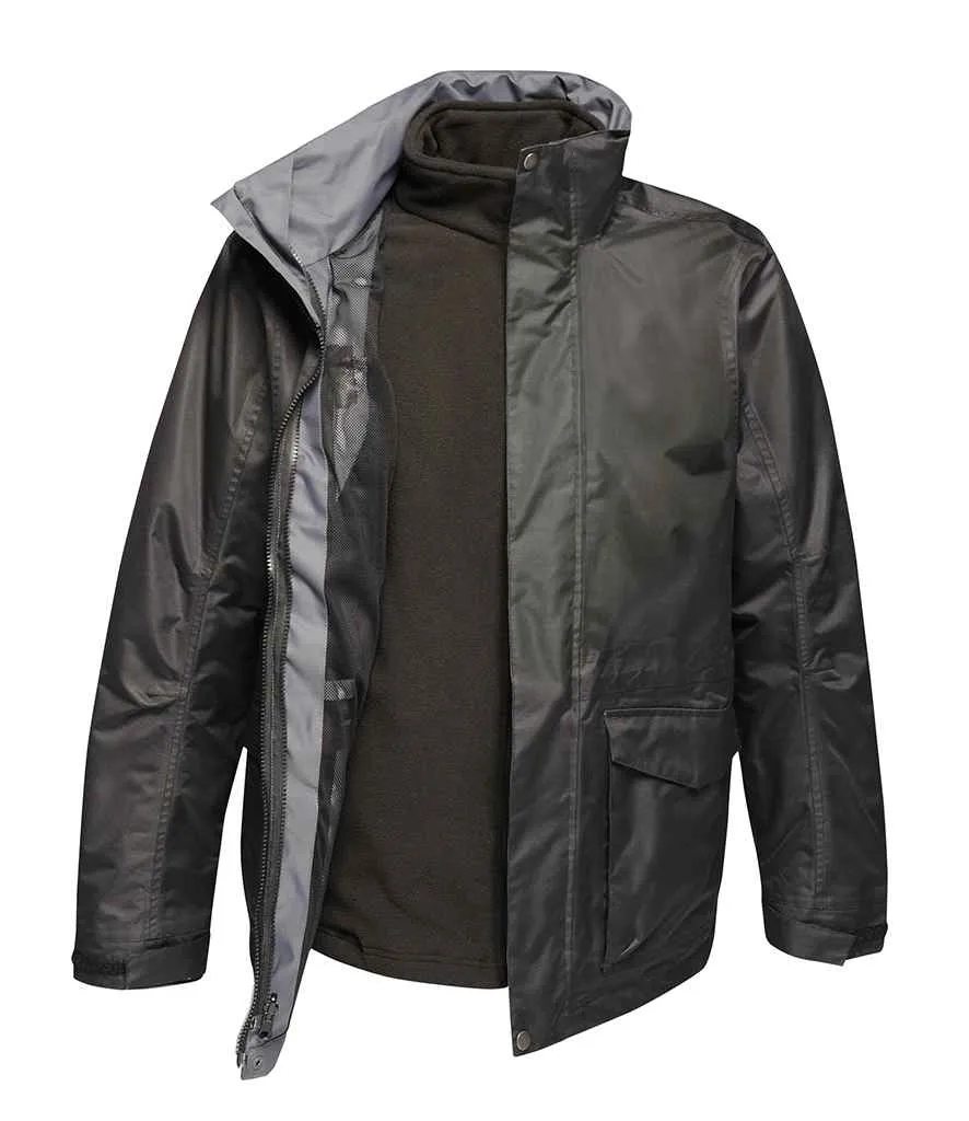 Regatta Benson III 3-in-1 Breathable Jacket | Black/Black