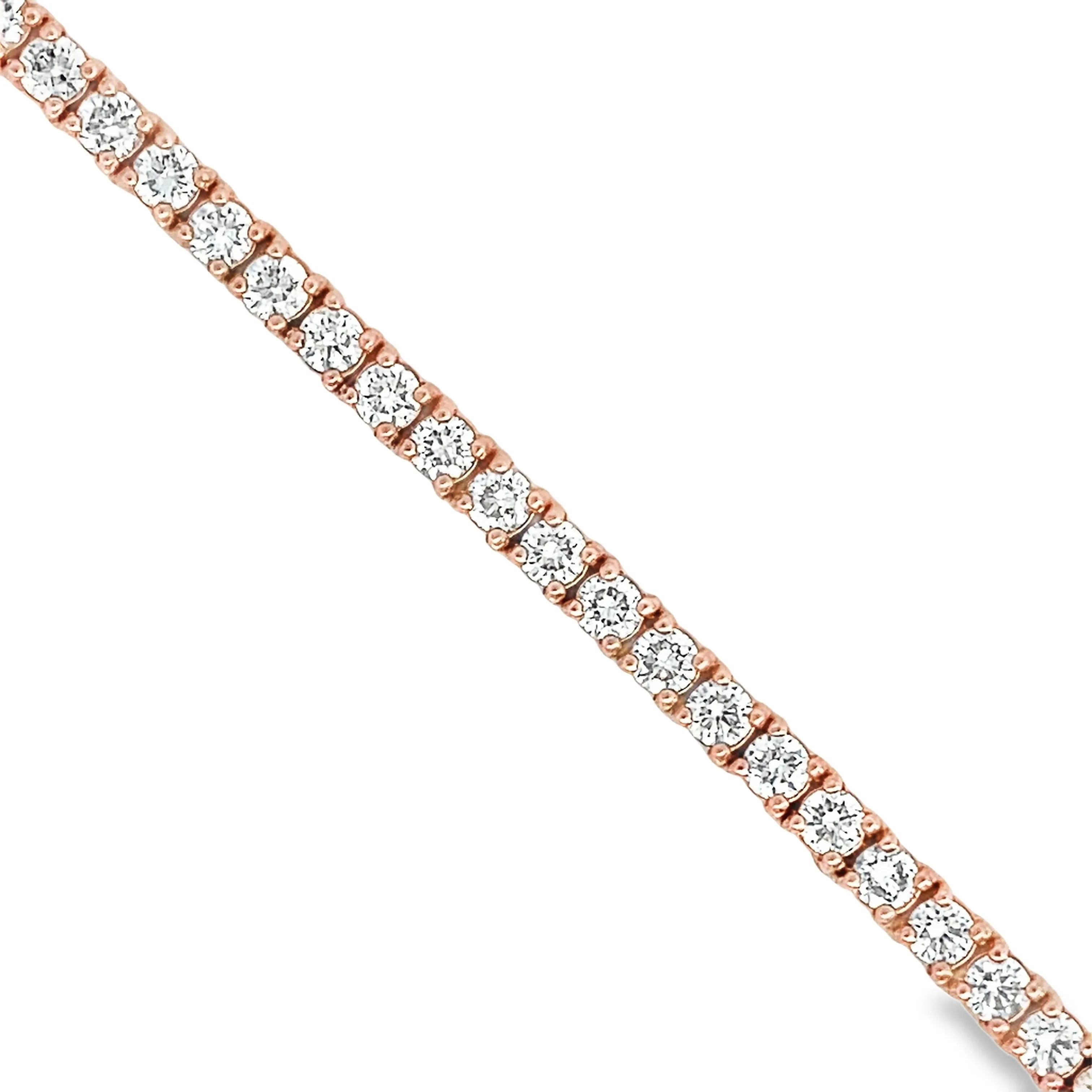 Rose Gold Lab Diamond Tennis Necklace