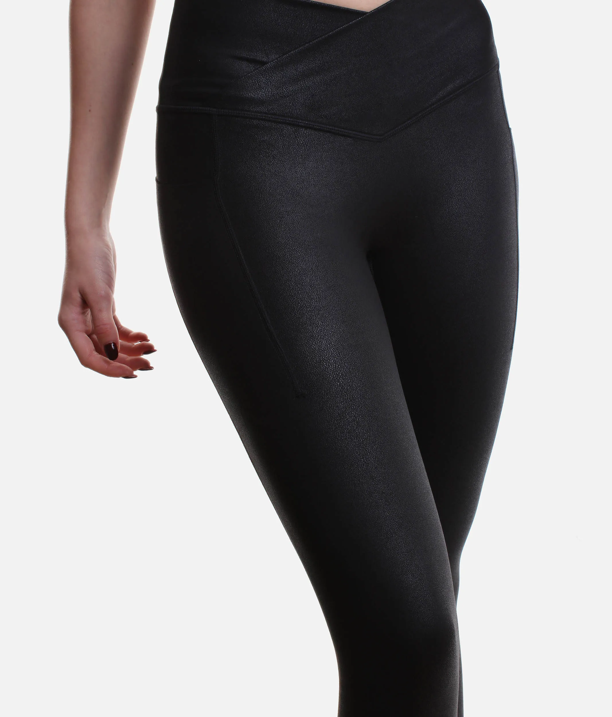 Squat-Proof Sleek Faux LEATHER LEGGINGS with Hourglass Fit