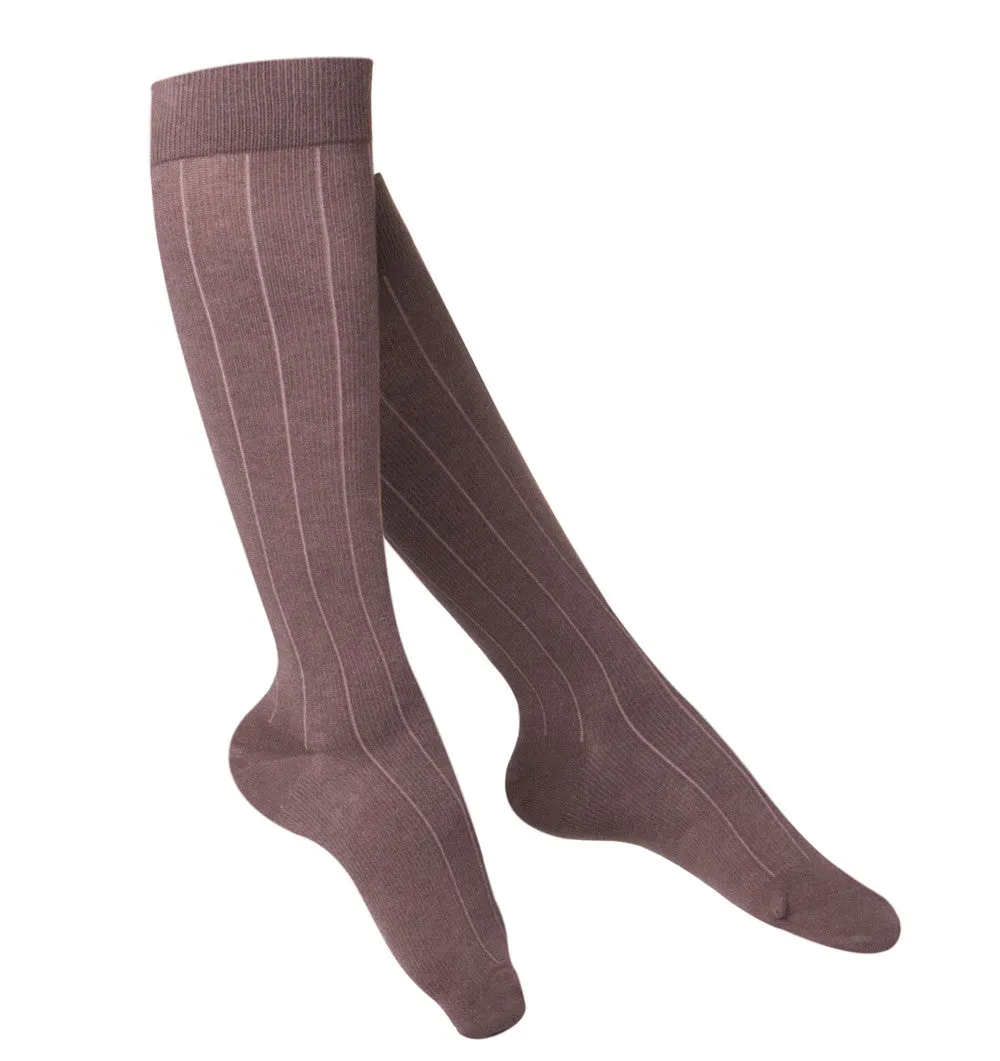 TOUCH Compression Socks for Women, 15-20 mmHg, Pattern Styling, Cotton, 1 pair, Navy