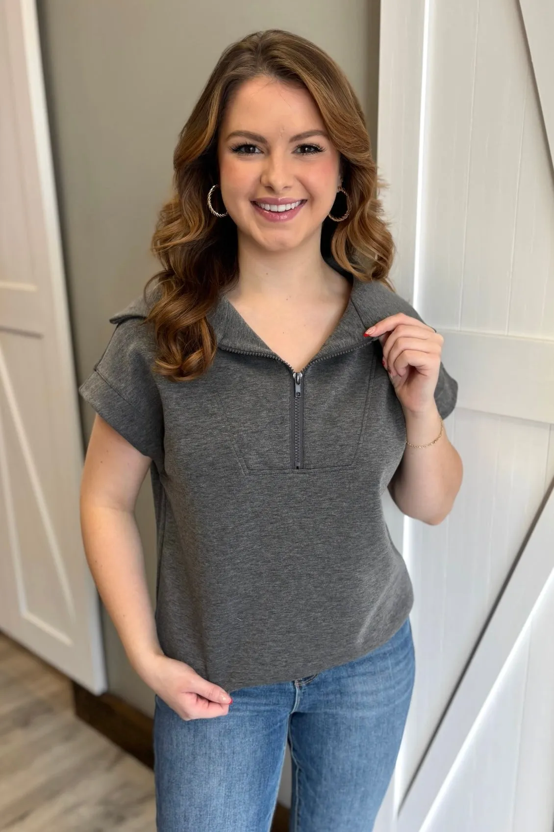 VAL Fleece Half Zip- Grey