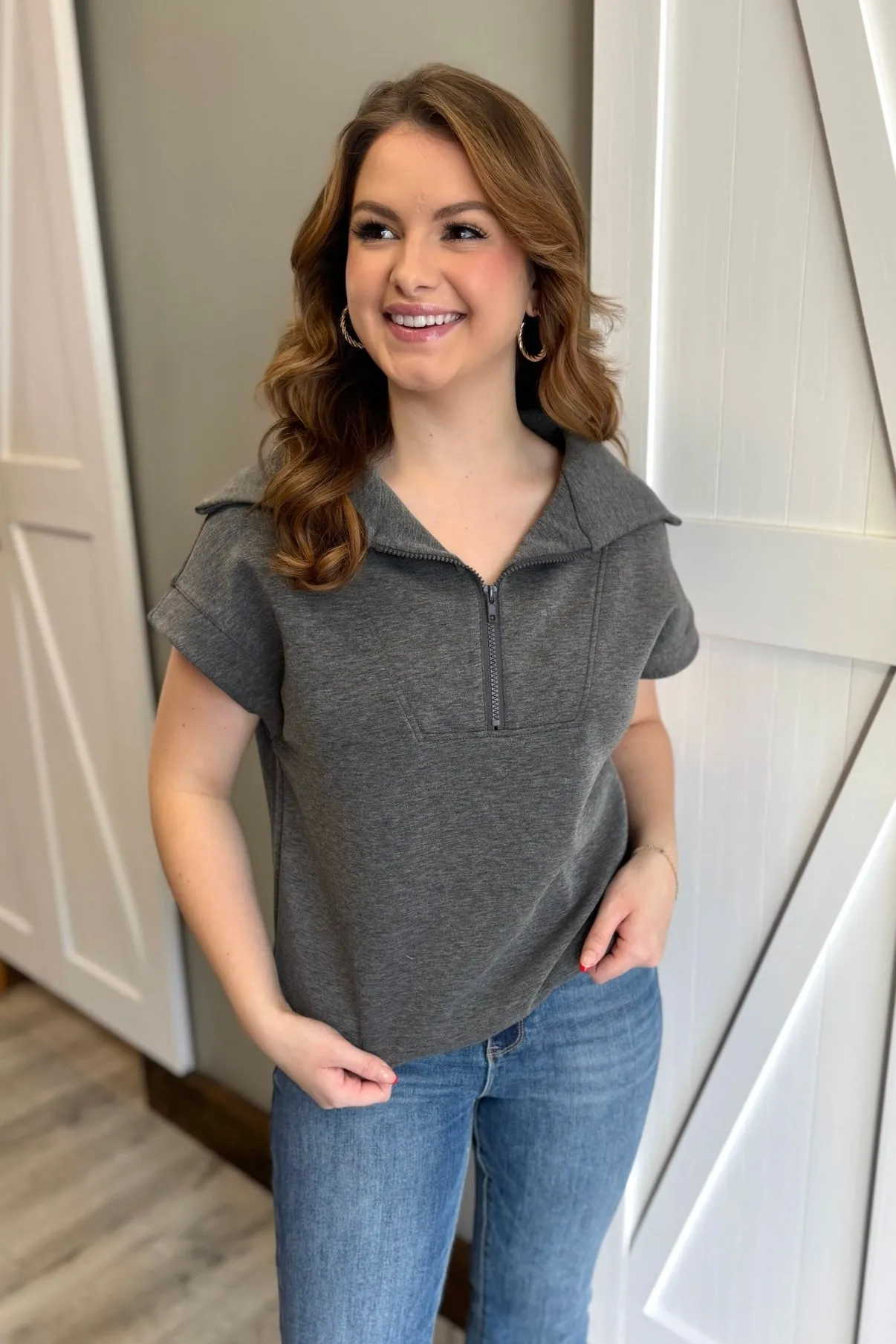 VAL Fleece Half Zip- Grey