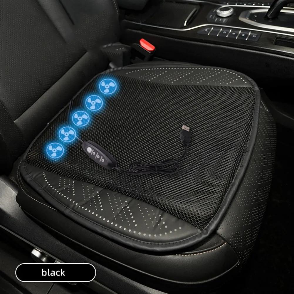 Ventilated Seat Cushion With USB Port 3-Speed Adjustable