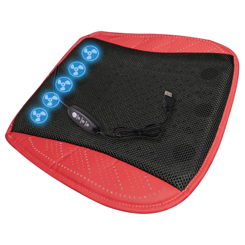 Ventilated Seat Cushion With USB Port 3-Speed Adjustable