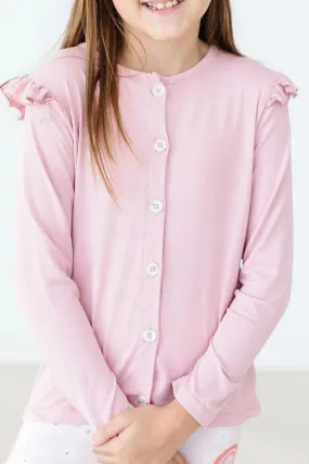Vintage Pink Ruffle Cardigan